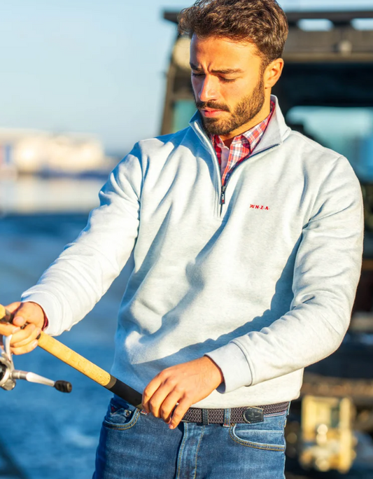 Sweater N.Z.A. half zip - Ice blue melange