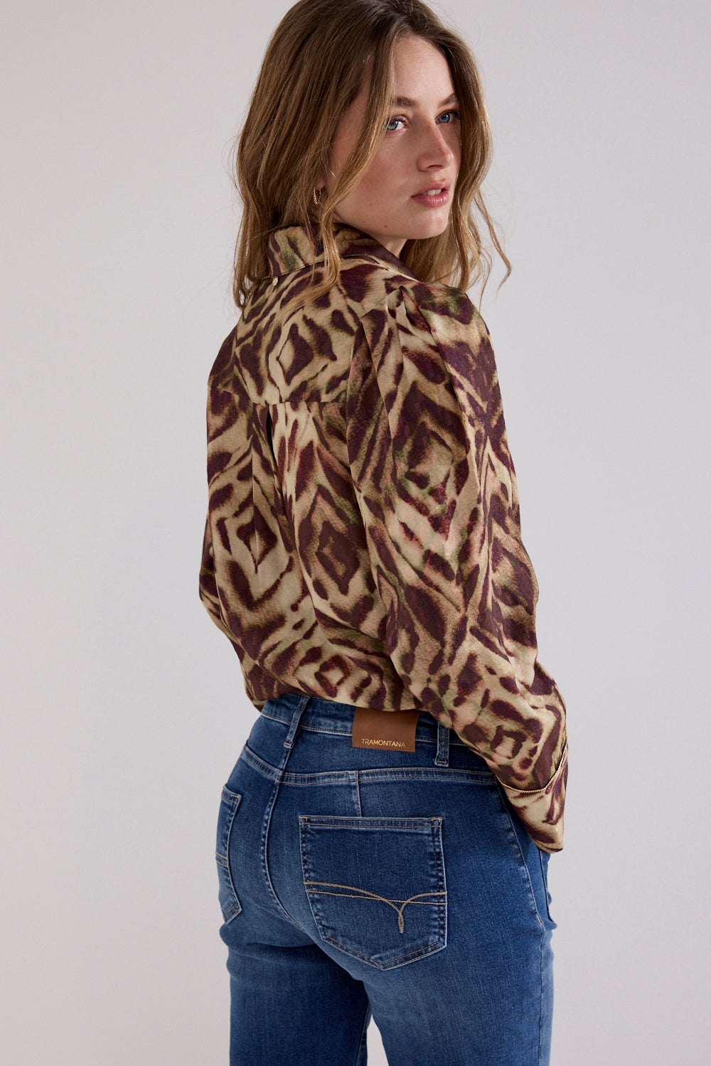 Blouse Tramontana fading diamonds - Print browns