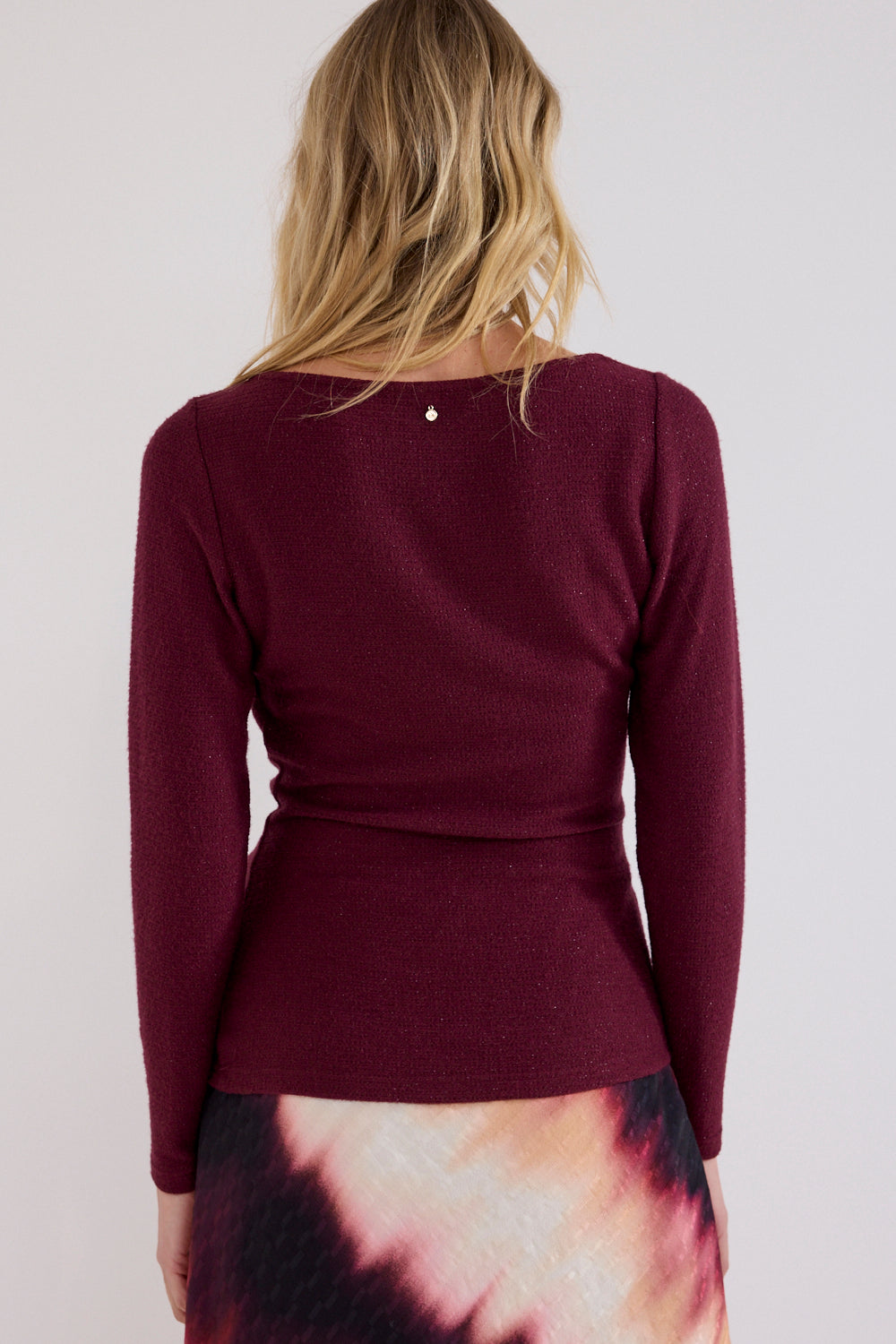 Top Tramontana asymmetrical neck - Pomegranate