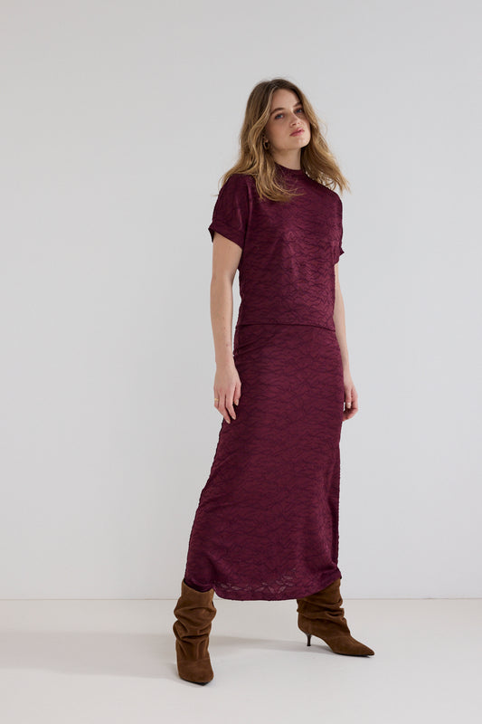 Top Tramontana cap-sleeve - Pomegranate
