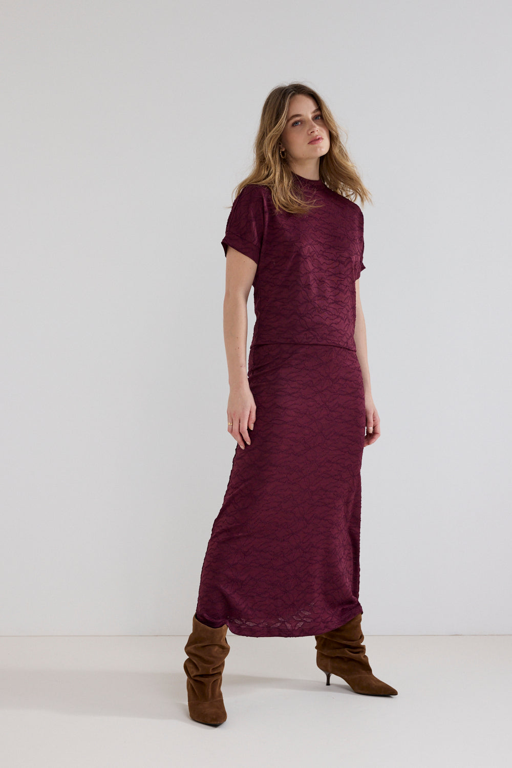 Rok Tramontana patterned stretch - Pomegranate