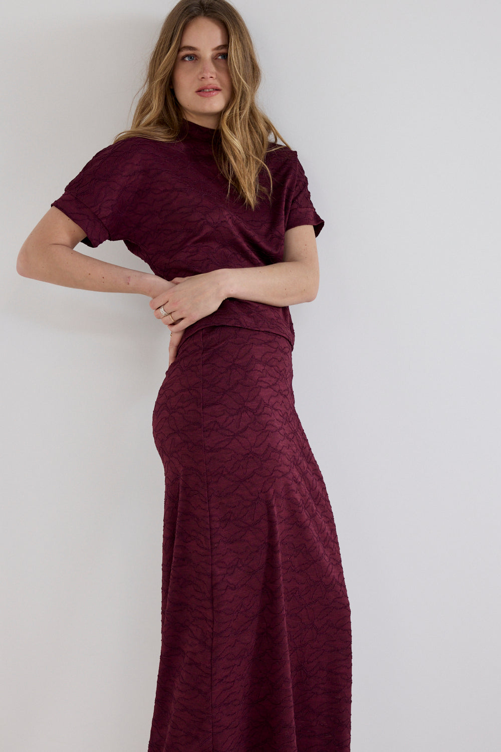Top Tramontana cap-sleeve - Pomegranate