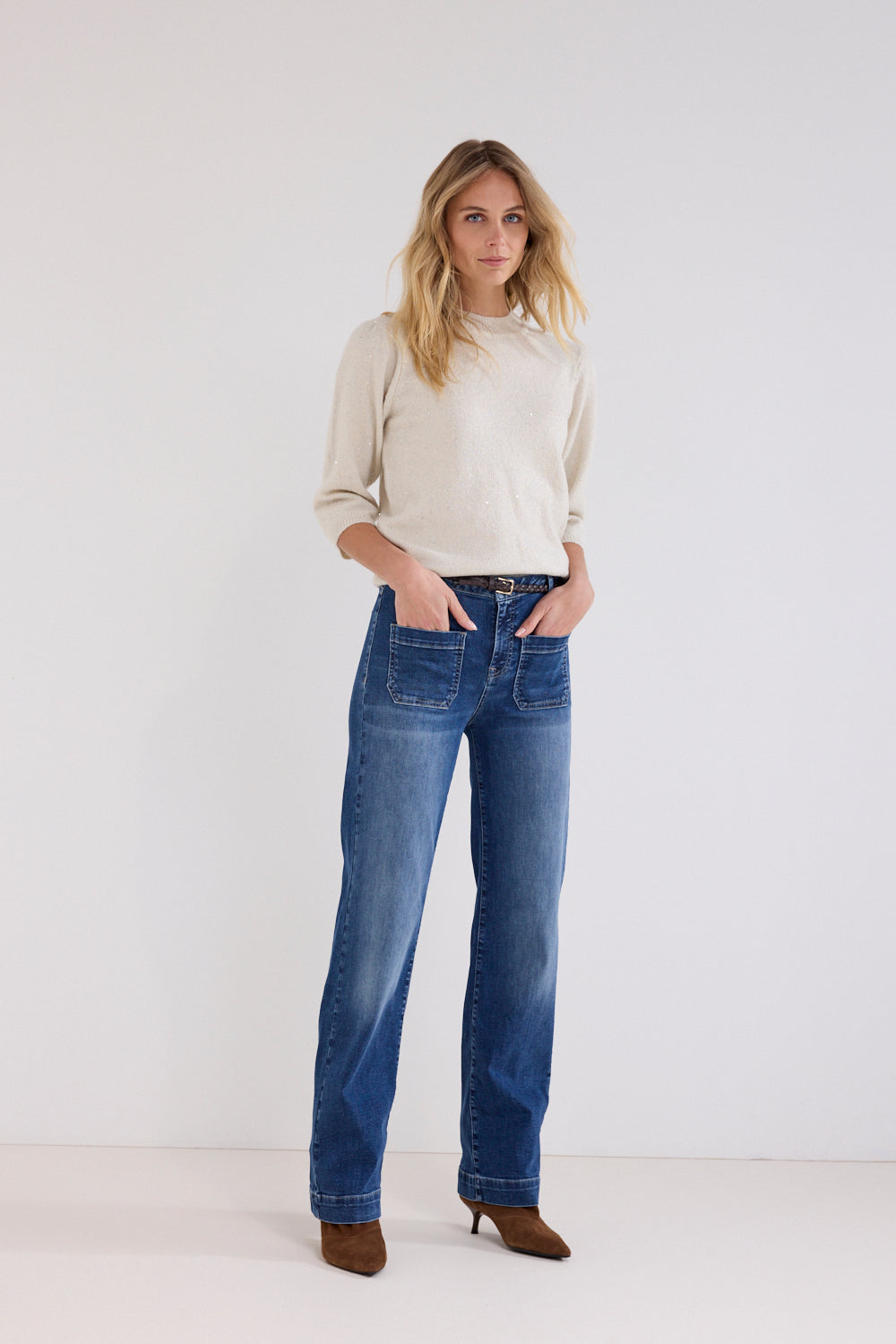 Trui Tramontana short-sleeve jumper puffed - Snow
