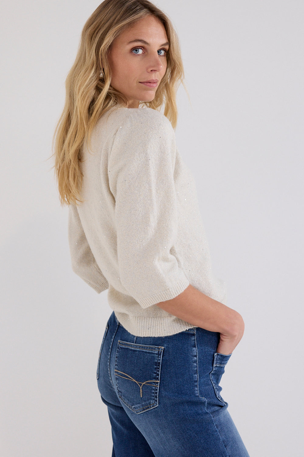 Trui Tramontana short-sleeve jumper puffed - Snow