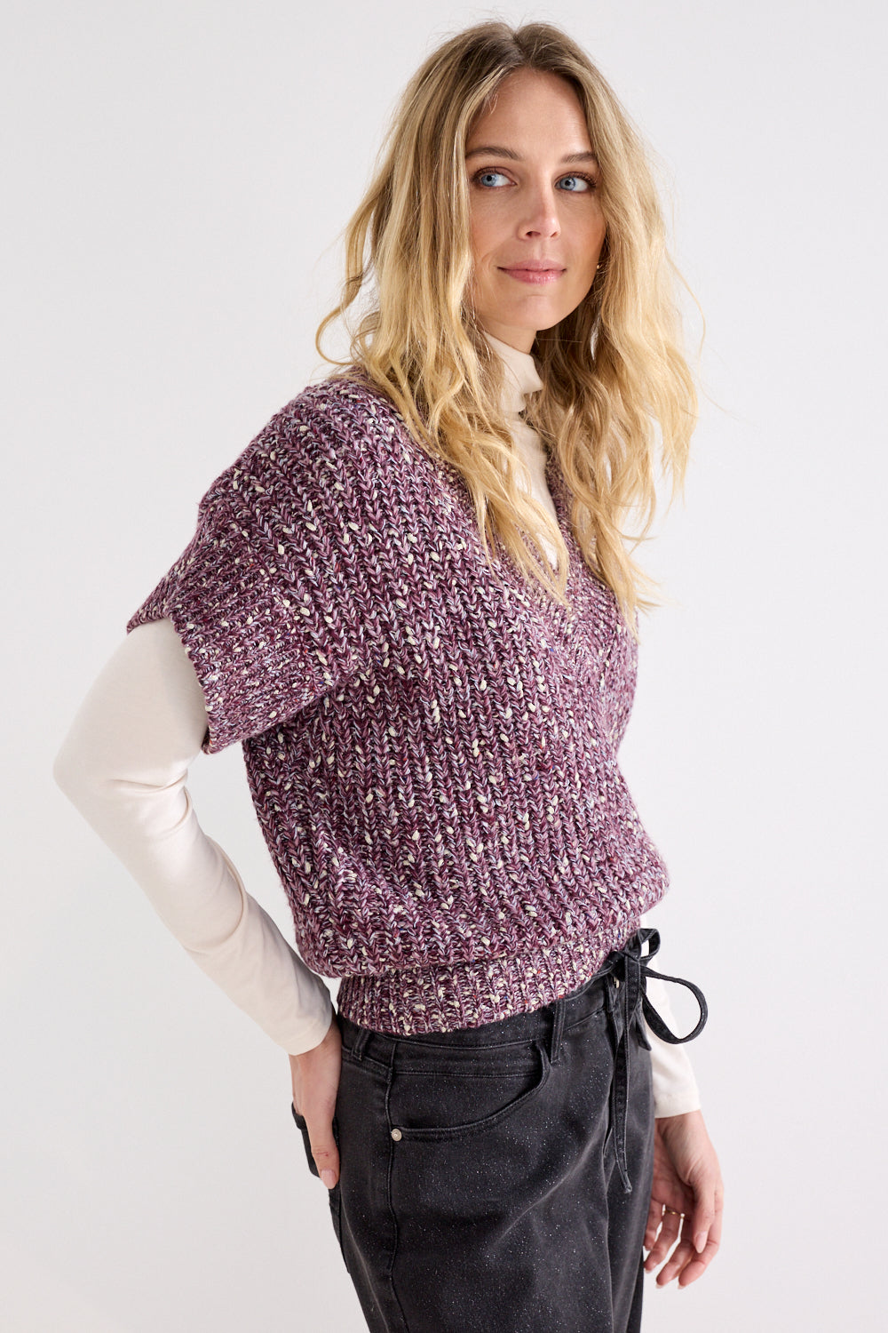 Debardeur Tramontana V-neck - Deep plum