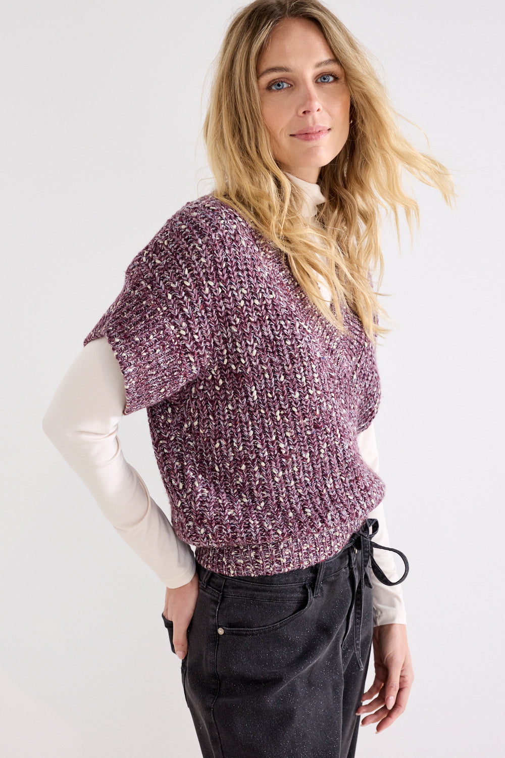 Debardeur Tramontana V-neck - Deep plum