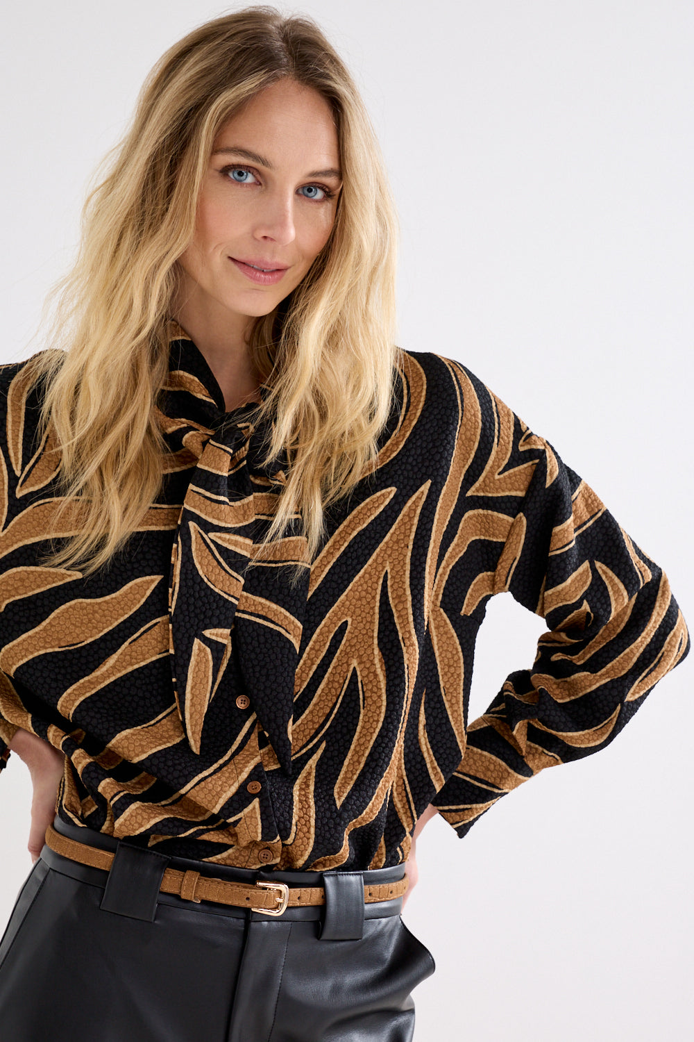 Blouse Tramontana wild flower - Brown/black
