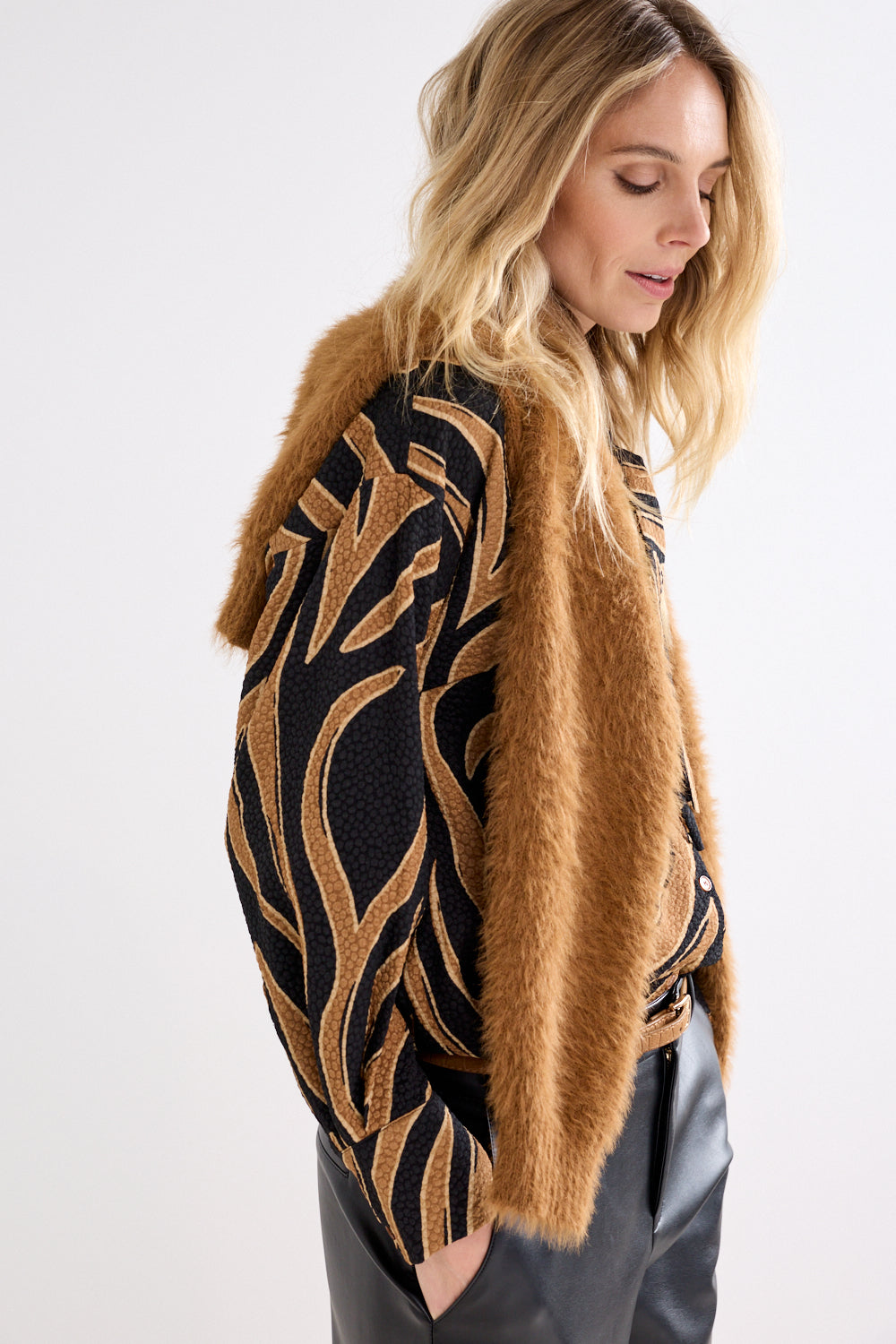 Blouse Tramontana wild flower - Brown/black
