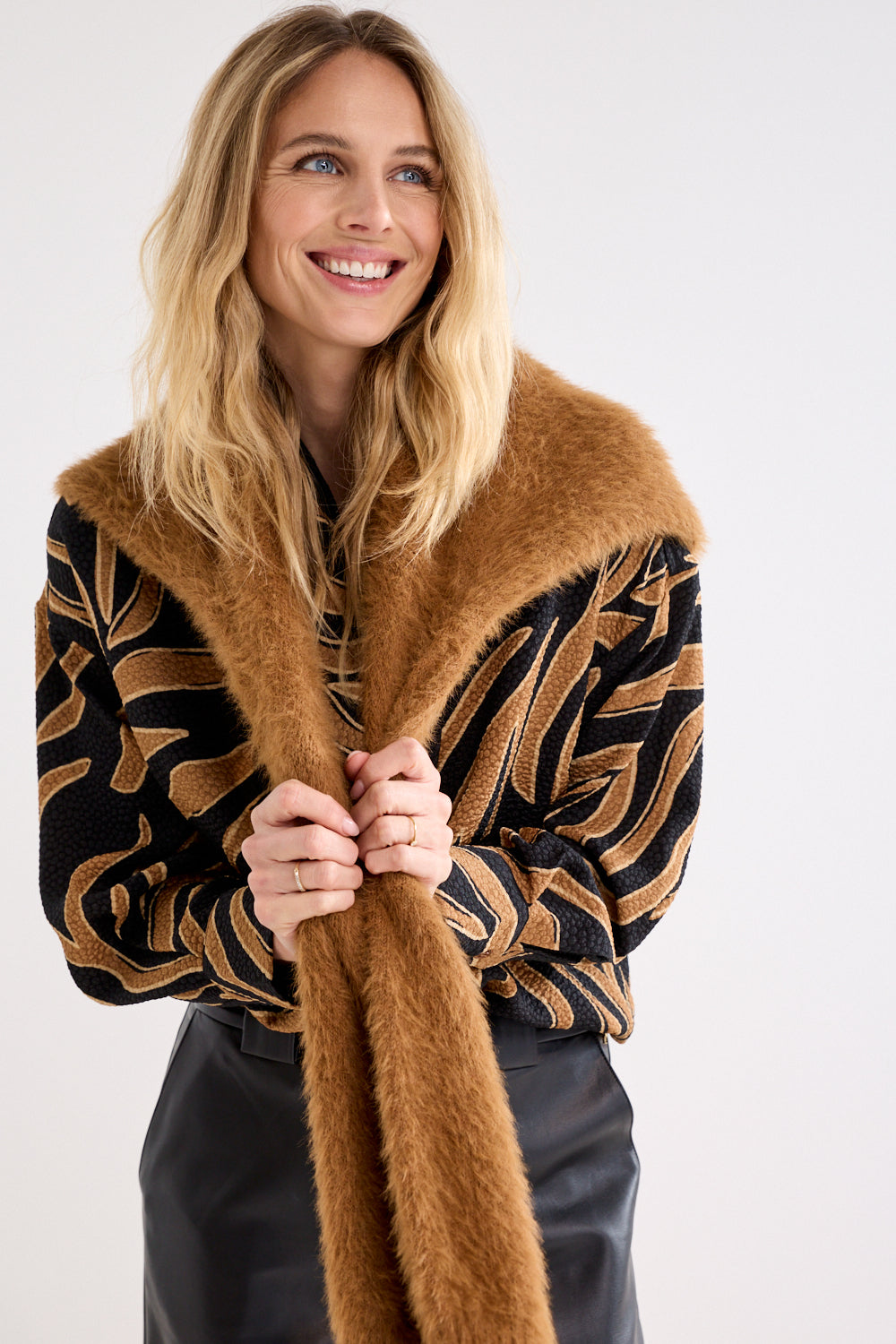 Blouse Tramontana wild flower - Brown/black