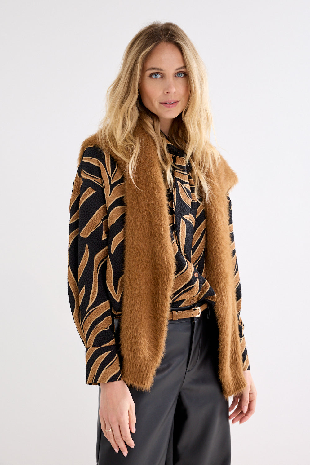 Blouse Tramontana wild flower - Brown/black