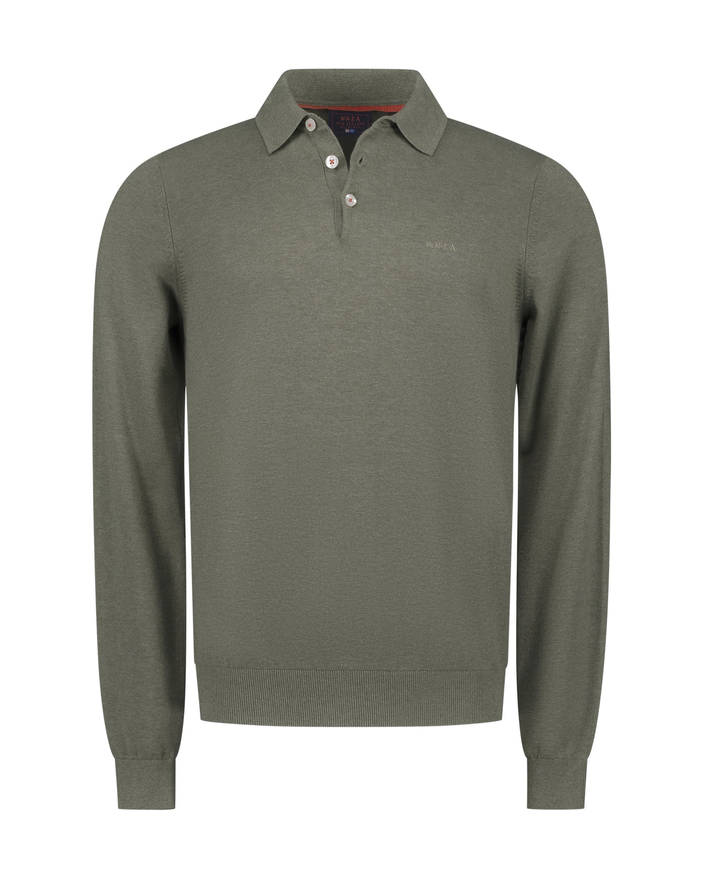 Polo NZA polo lange mouw spring army melange