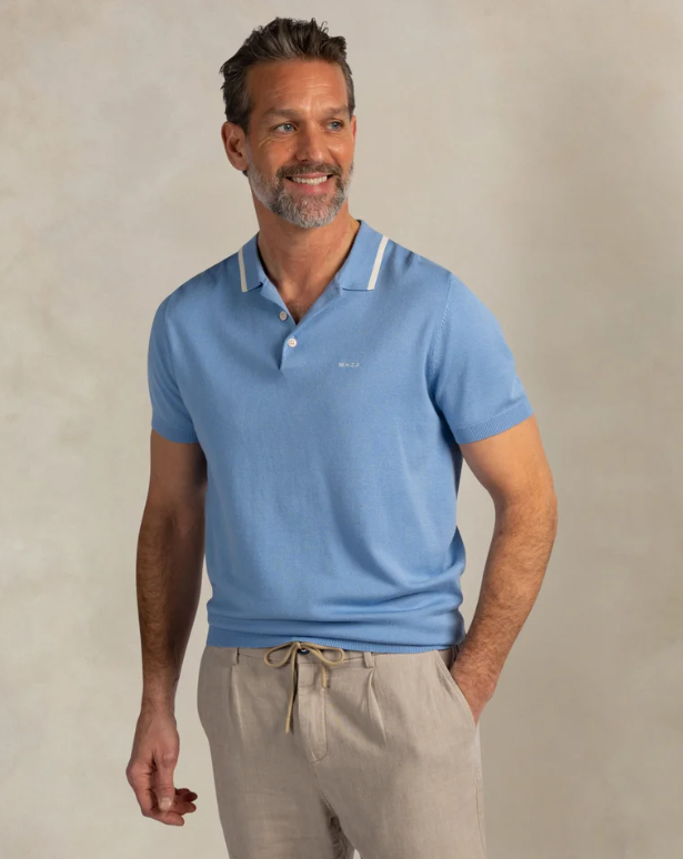 Polo N.Z.A. stretch - Cool blue melange