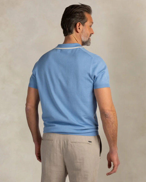 Polo N.Z.A. stretch - Cool blue melange