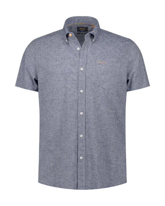 Hemd NZA hemd korte mouw navy sky melange