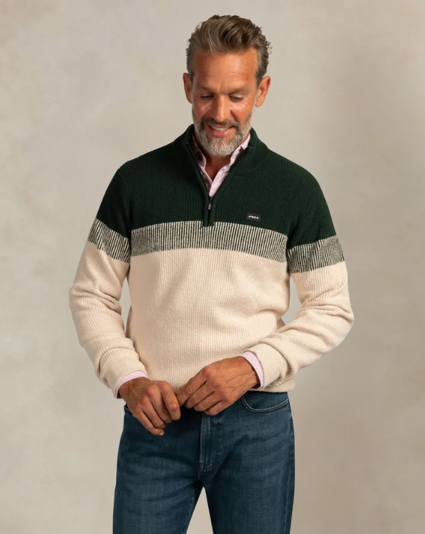 Trui N.Z.A. quarter zip - Oatmeal melange