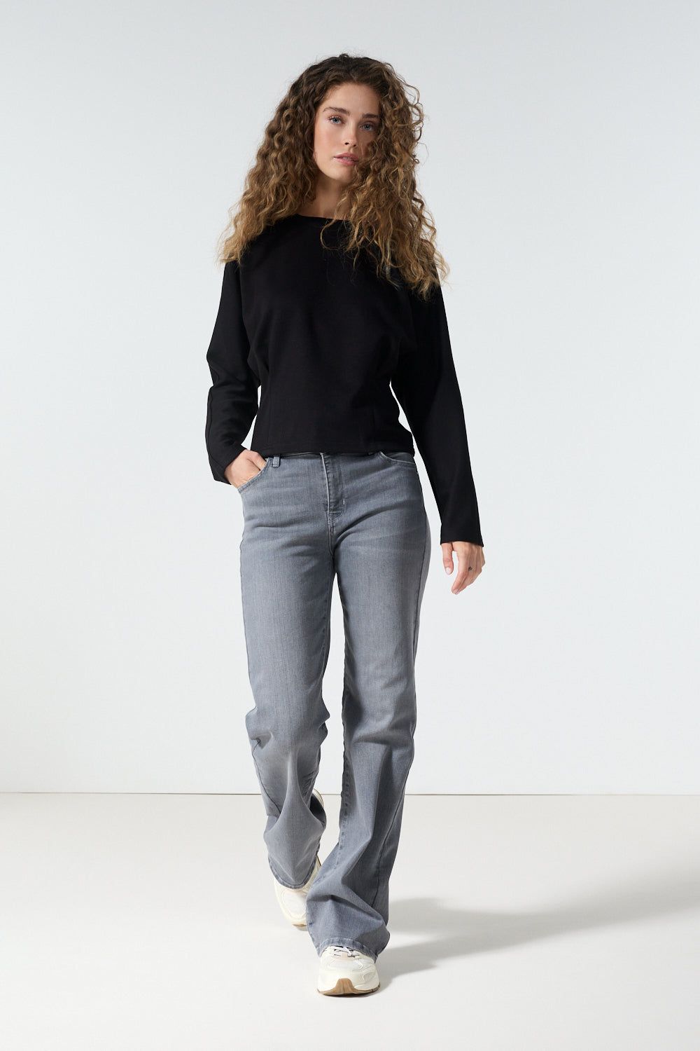 Sweater Tramontana technical sweat jumper pleats - Black