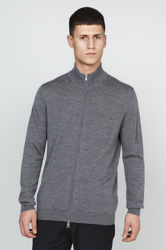 Cardigan Mason 100% merino Matinique - Medium Grey melange