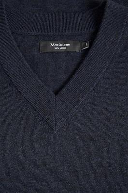 V-Trui Matinique Viggo 100% merino dark navy melange