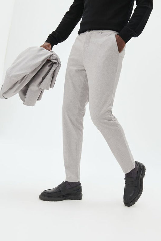 Broek Matinique Liam jersey pant - Light grey melange