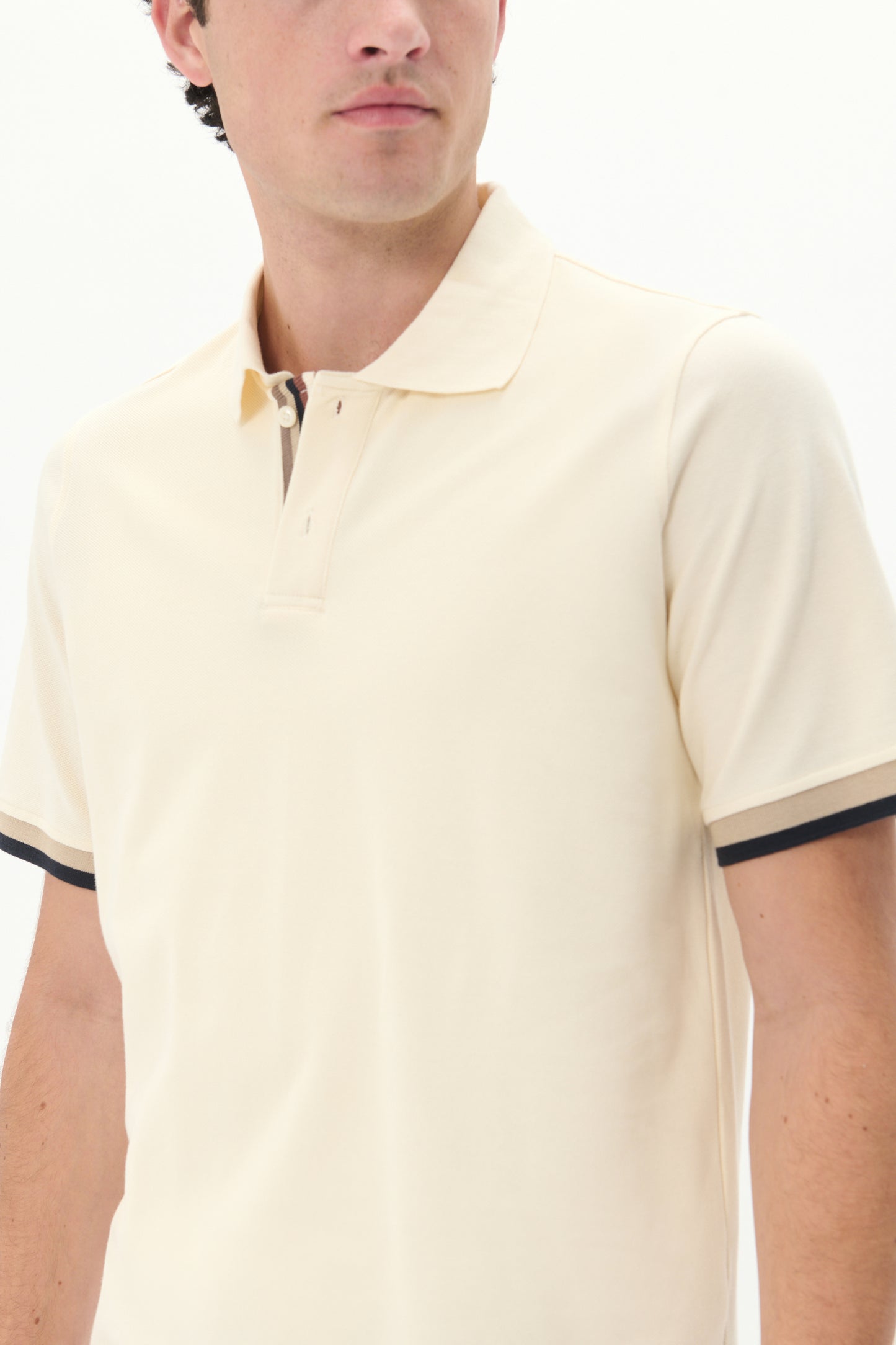 Polo korte mouw Matinique scout polo stripe off white