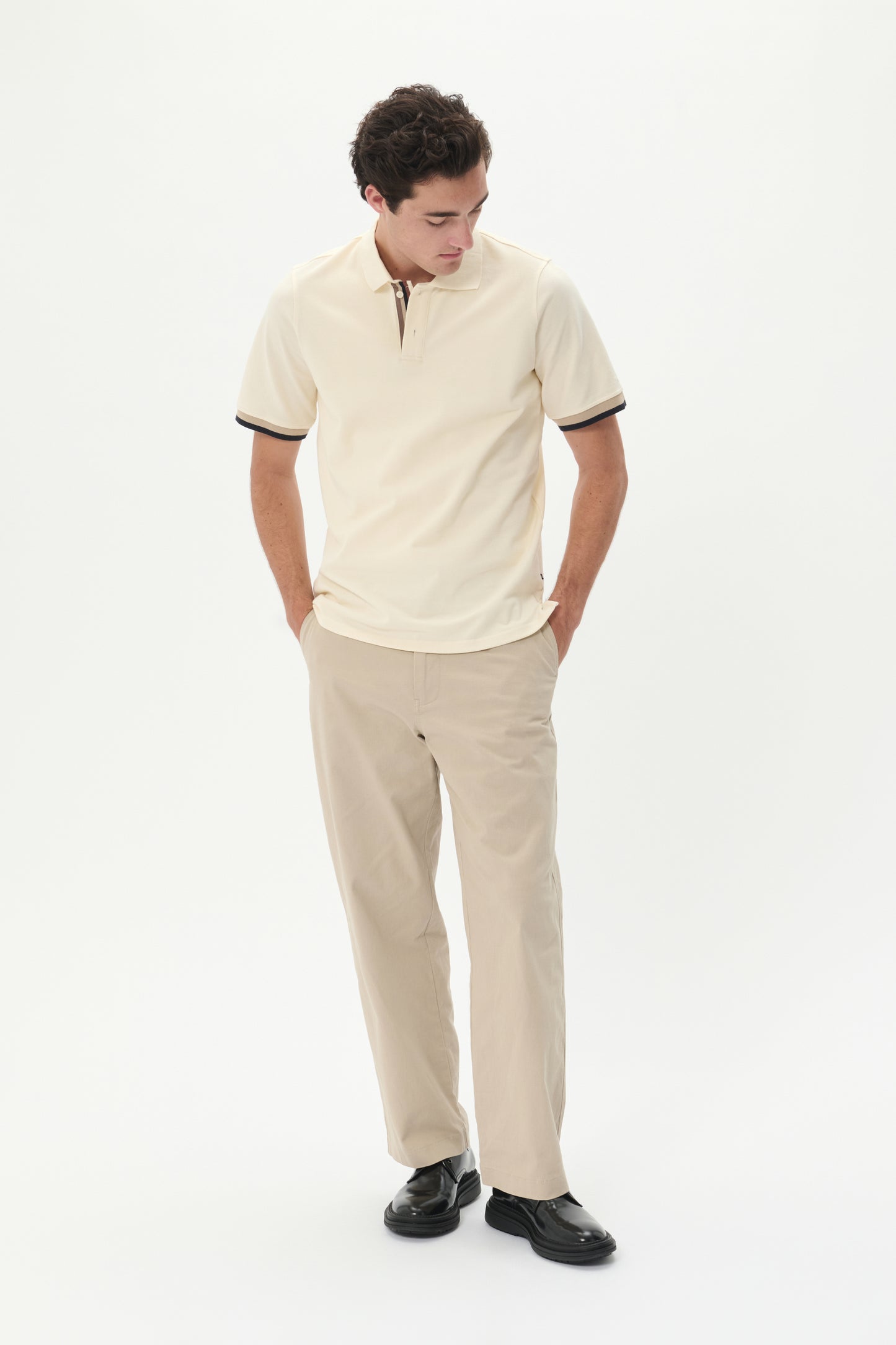 Polo korte mouw Matinique scout polo stripe off white