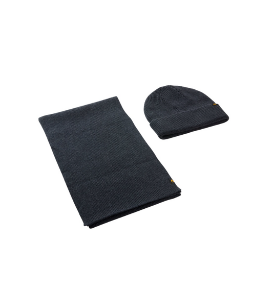Giftbox sjaal & muts Camel - Donkerblauw