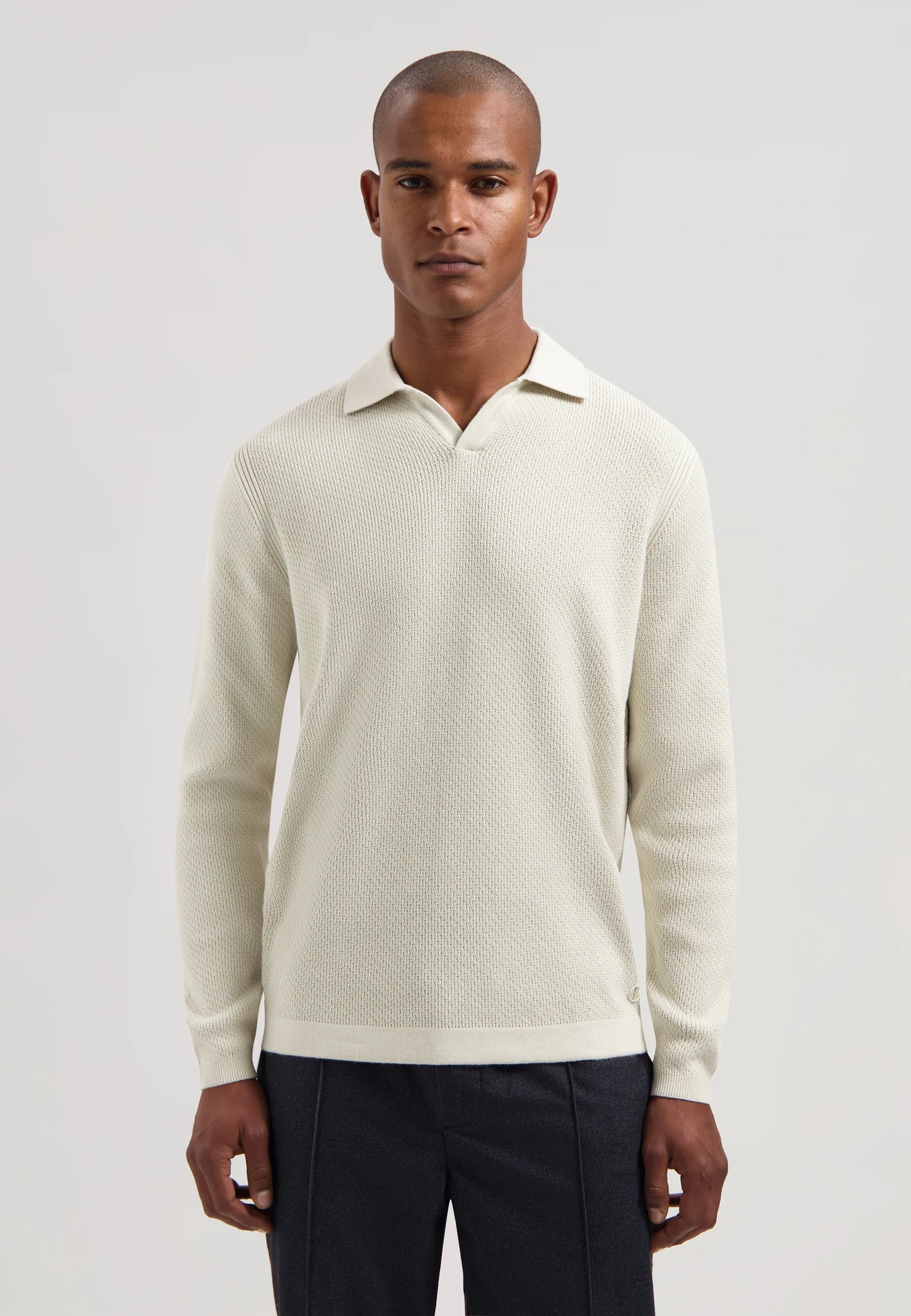 Polo Dstrezzed Kostas Longsleeve polo silve birch