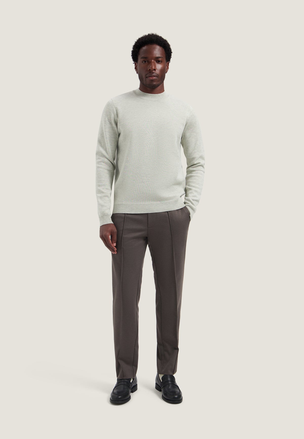 Trui DStrezzed archer mockneck - Silver birch