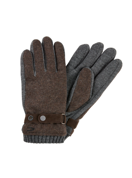 Handschoenen Camel brei met verstelbare manchetten en warme voering - Dark brown