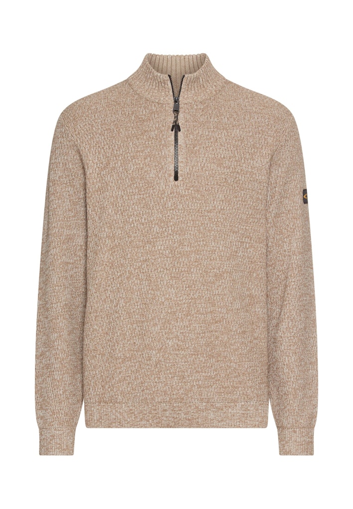 Trui Camel Active half zip beige melange