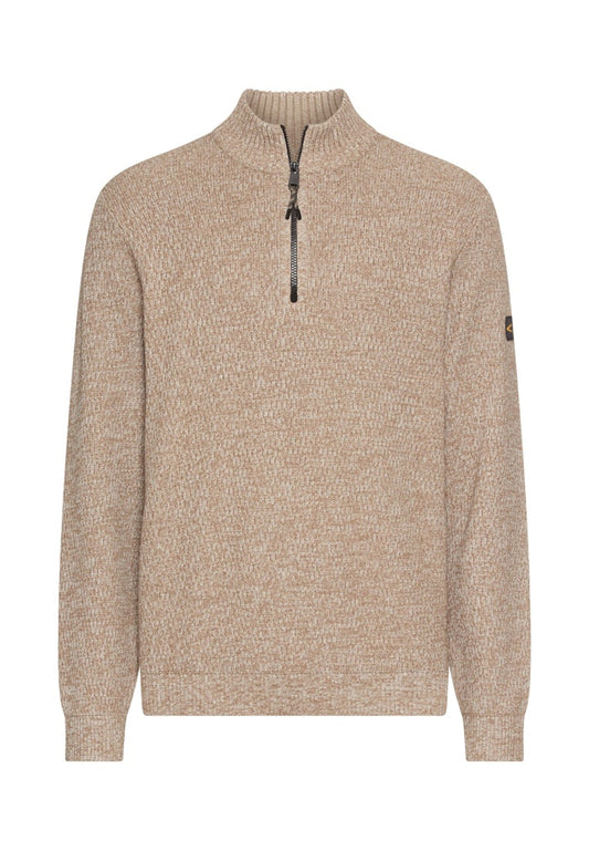 Trui Camel Active half zip beige melange