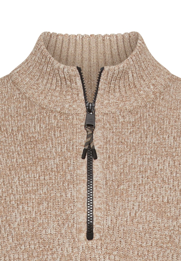 Trui Camel Active half zip beige melange