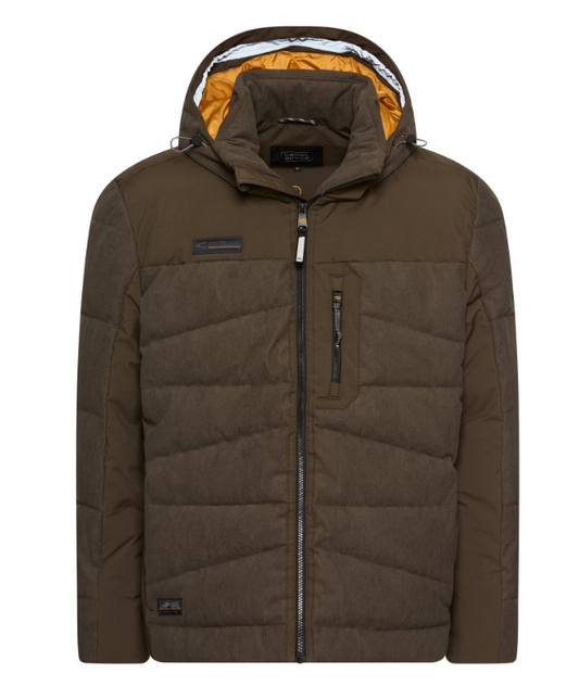 Jas Camel Active gewatteerde jas met afneembare capuchon khaki