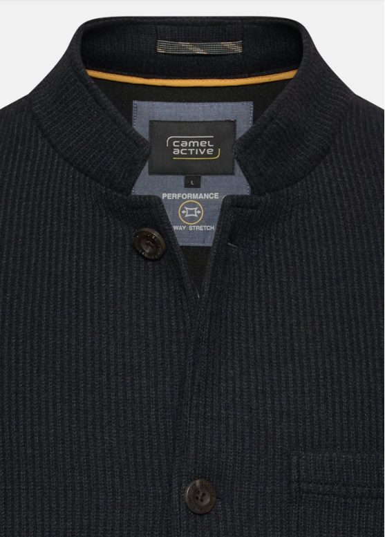 Blazer Camel Active met opstaande kraag - Donkerblauw
