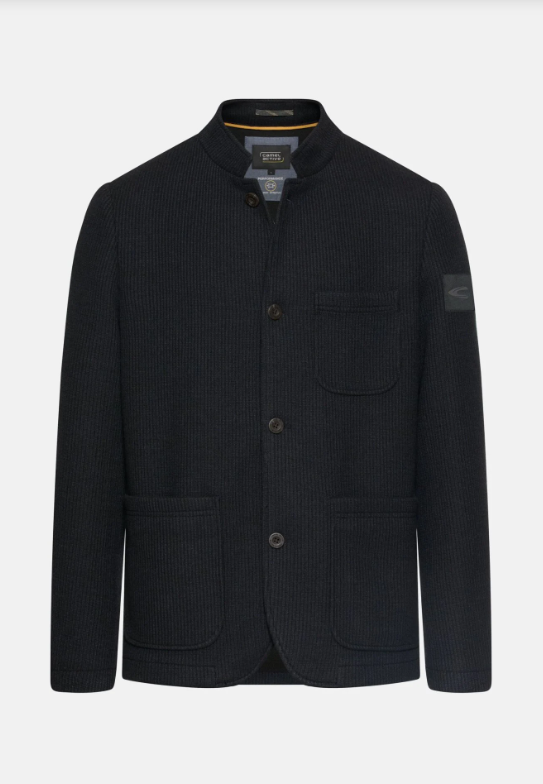Blazer Camel Active met opstaande kraag - Donkerblauw