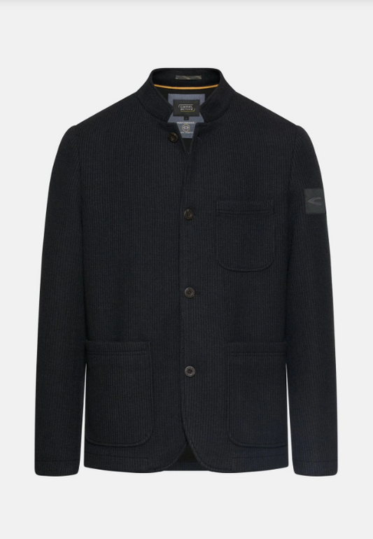 Blazer Camel Active met opstaande kraag - Donkerblauw
