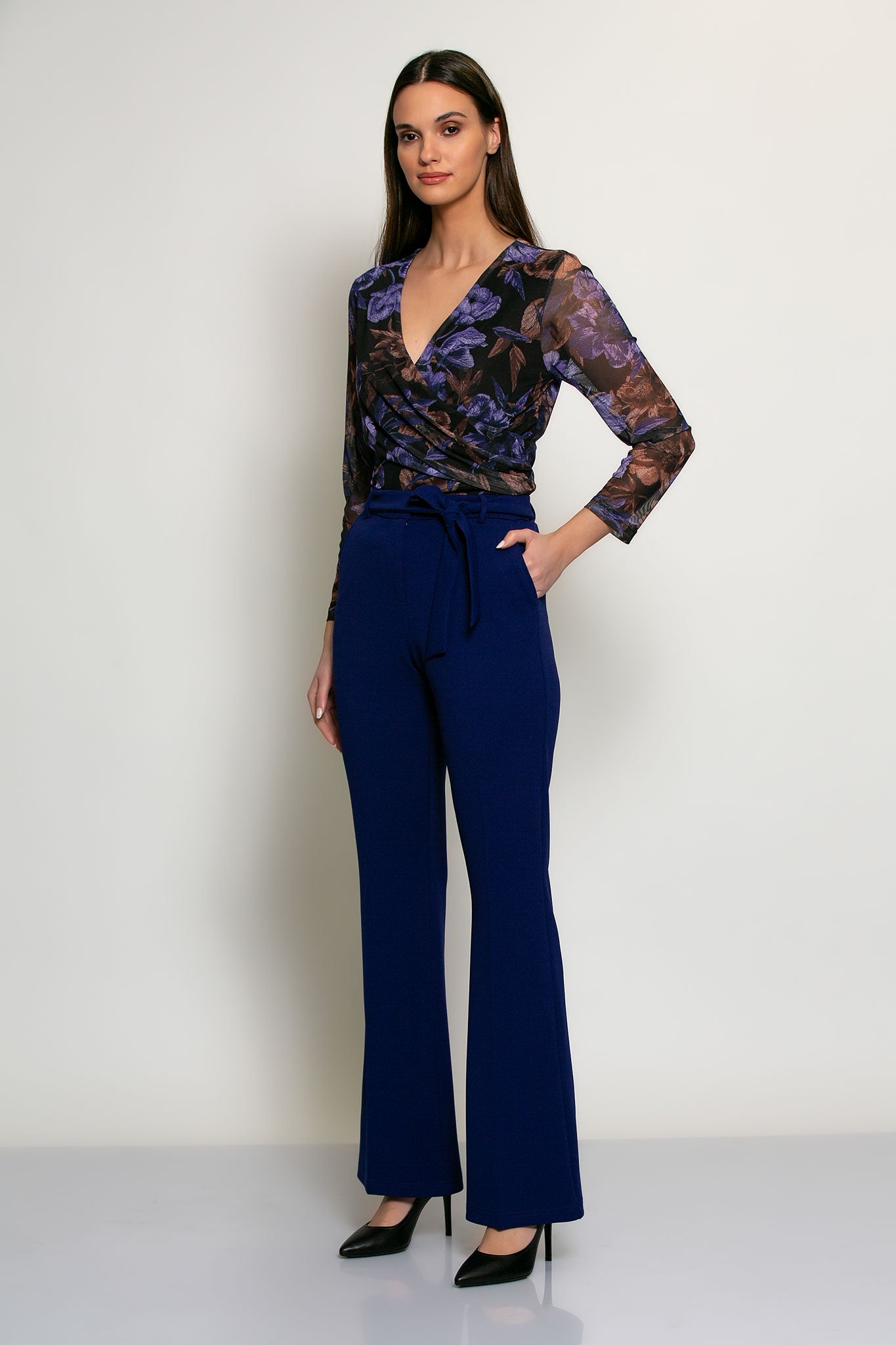 Blouse Batida - Ink flower