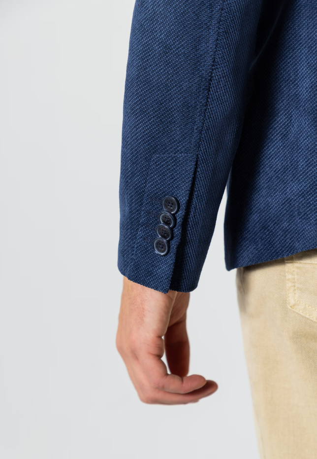 Blazer State of Art gemêleerd met reverskraag - Dark navy
