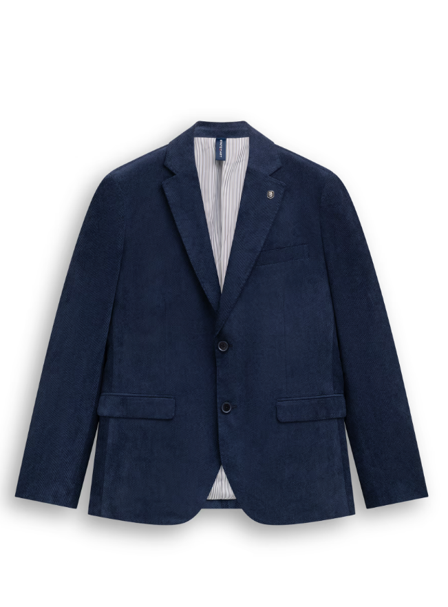 Blazer State of Art gemêleerd met reverskraag - Dark navy