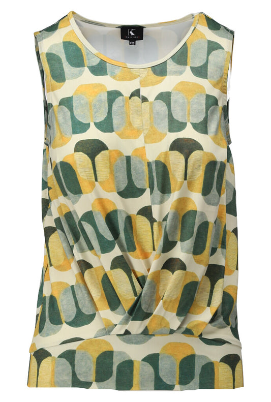 Top Kdesign Top ronde hals met design & knoop P985