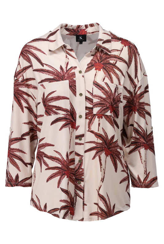 Blouse Kdesign oversized blouse met design & zakjes A311