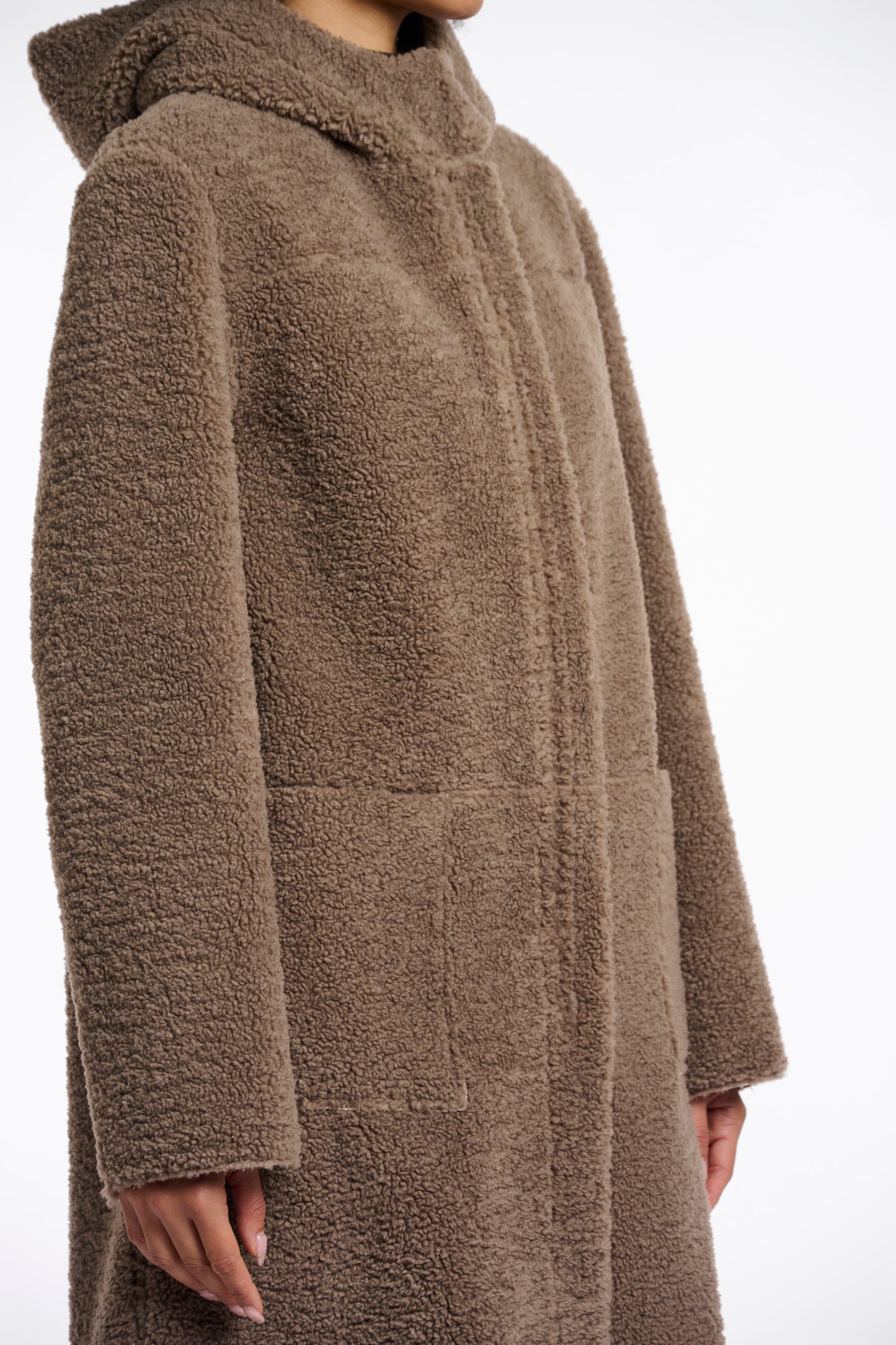 Jas Rino&Pelle Alina reversible hooded coat - Toffee