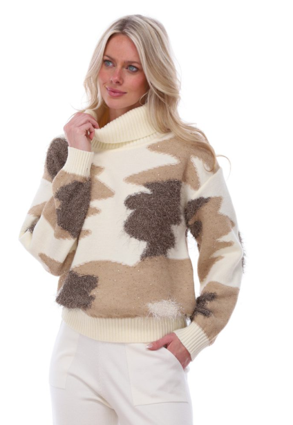 Pull K-Design B862 met rolkraag - Ecru