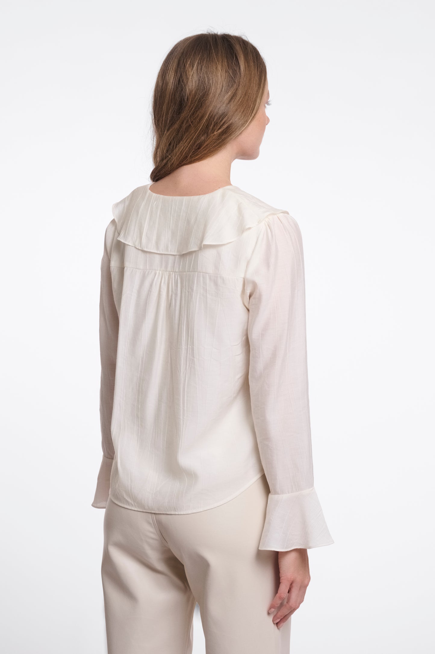 Blouse Rino&Pelle with voilant neckline - Birch
