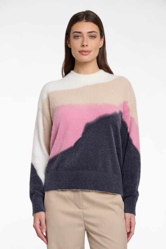 Trui Rino&Pelle Berdie round neck sweater - Pink watercolour