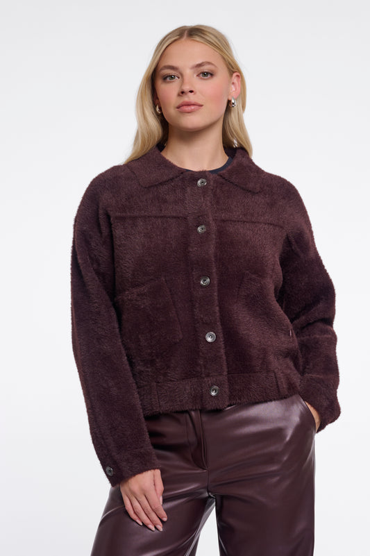 Jas Rino&Pelle Boxy jacket fudge cloak