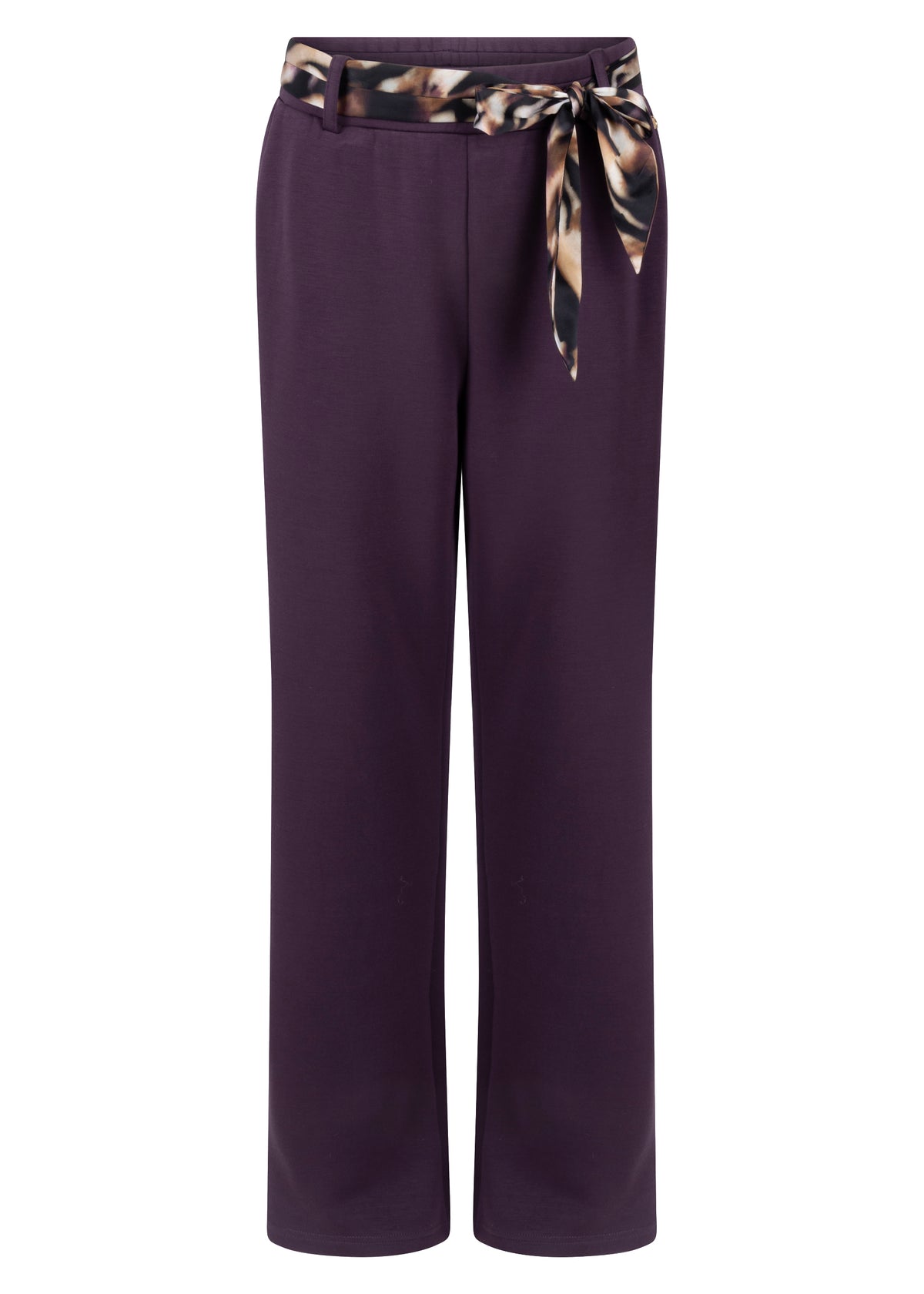 Broek Tramontana Wide-leg trousers scarf aubergine noir