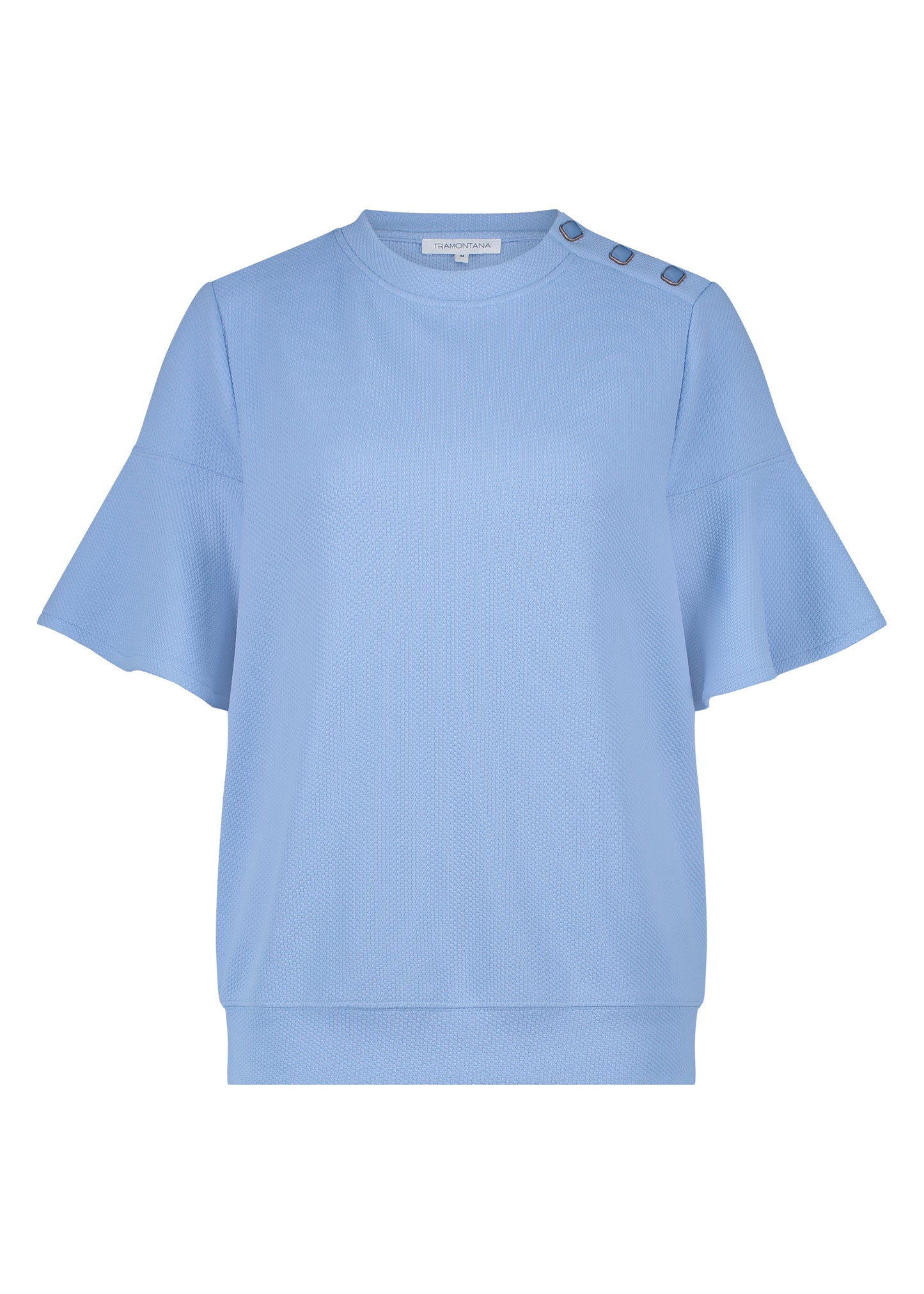 Top Tramontana fancy sweater button detail - Light blue