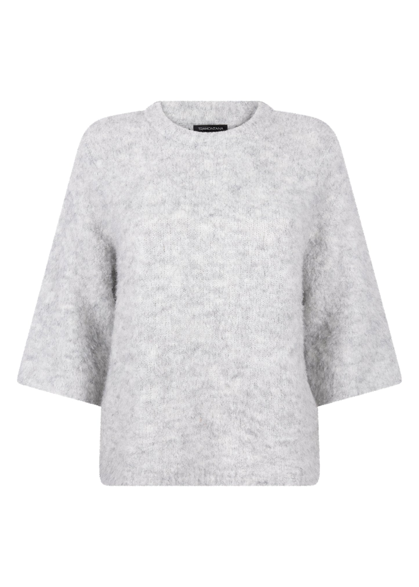 Trui Tramontana short-sleeve bouclé - Light grey melange