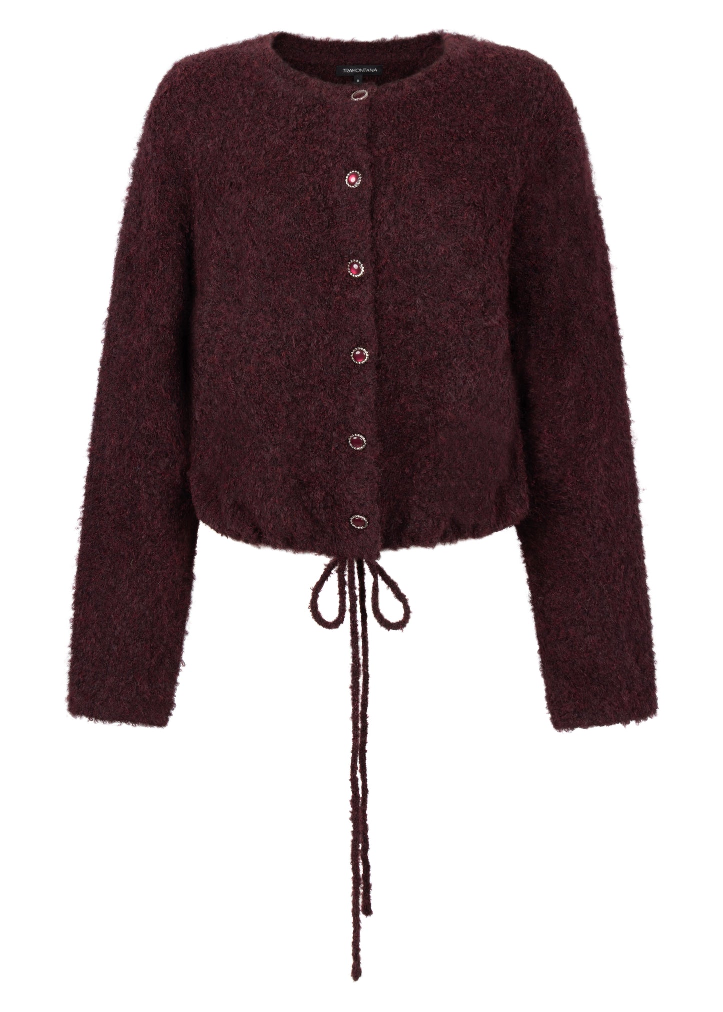 Cardigan Tramontana puff-sleeve - Pomegranate